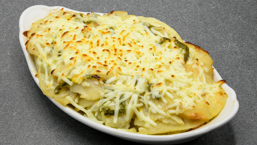 Order Jalapeno Scalloped Potatoes food online from Mitchell Steakhouse store, Columbus on bringmethat.com