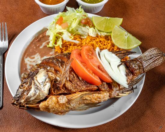Order Mojarra Frita and Rice & Beans food online from Mi Casa Authentica Mexican Food store, Orange on bringmethat.com