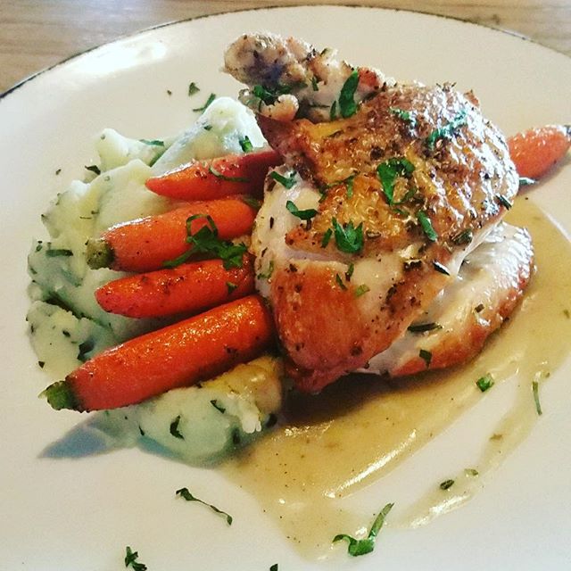 Order Pan-Roasted Chicken food online from District 118 Kitchen And Bar store, Newton Upper Falls on bringmethat.com