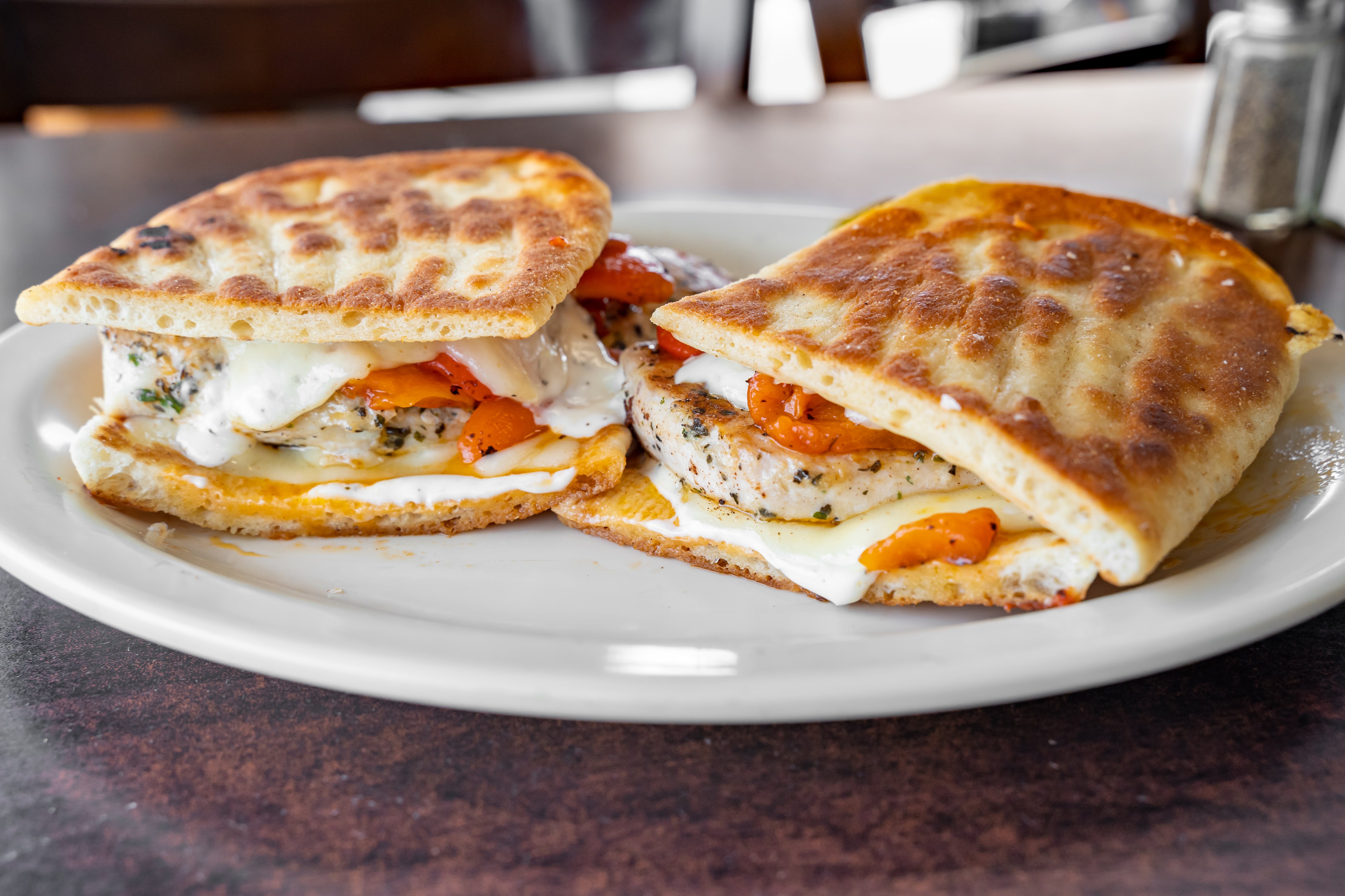 Order Grilled Chicken Panini - Panini food online from Steak Out store, Sewell on bringmethat.com