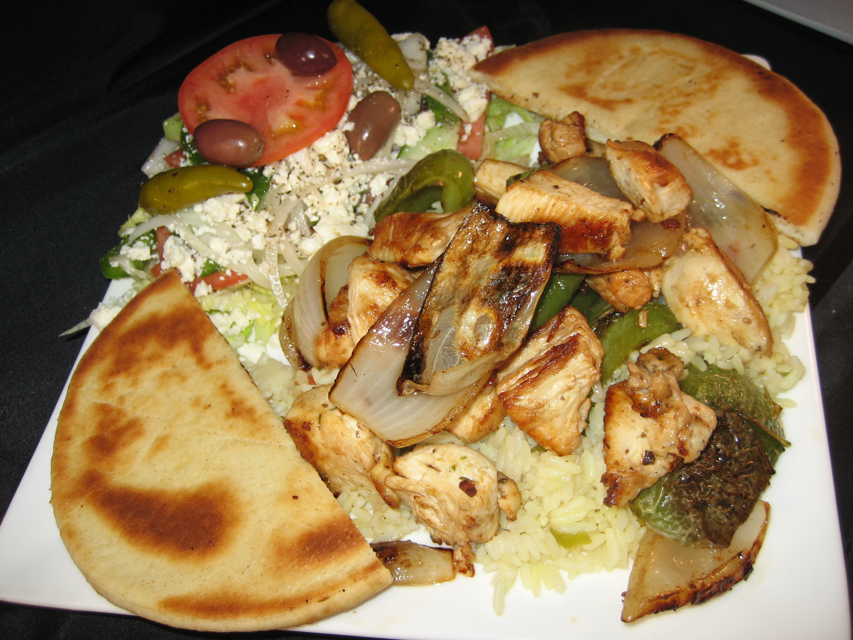 Order Chicken Kabob Plate food online from George's hot dogs store, Chicago on bringmethat.com
