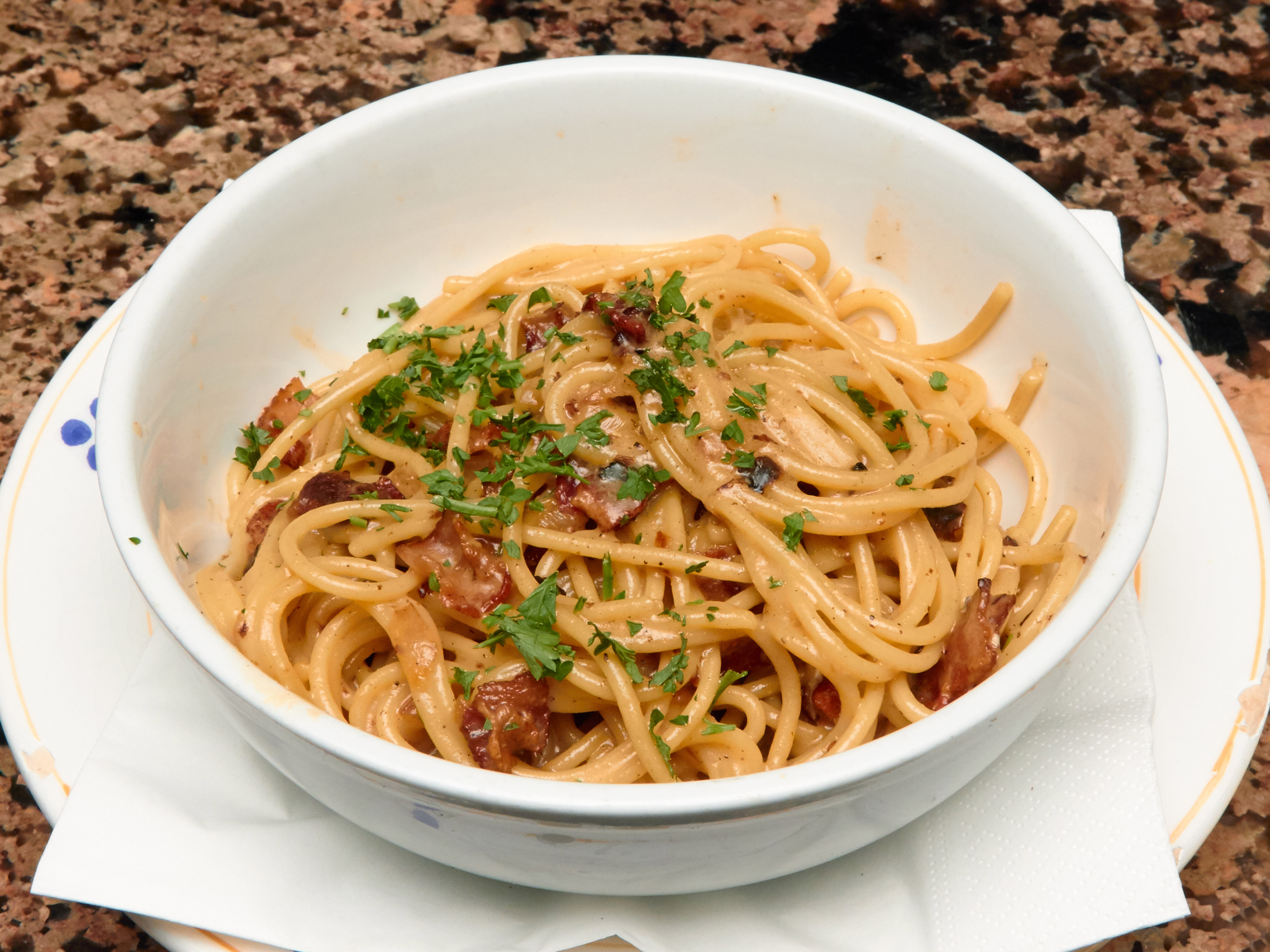 Order Spaghetti alla Carbonara food online from Il brigante restaurant store, New York on bringmethat.com
