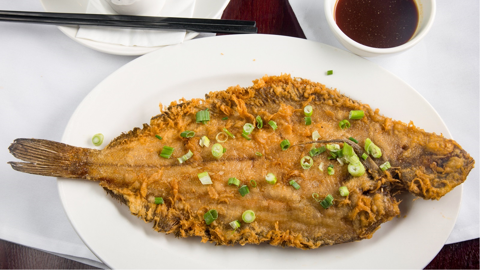 Order 34. Crispy Fried Sole Fish food online from East Garden store, Los Angeles on bringmethat.com