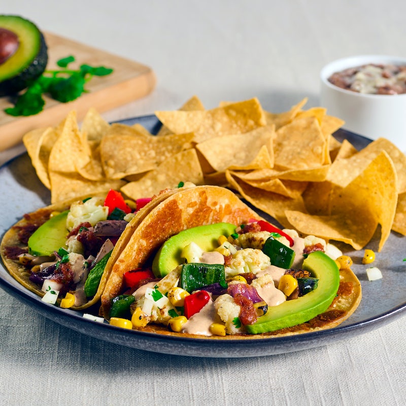 Order Grilled Gourmet™ Veggie Two Taco Plate food online from Rubio's store, San Diego on bringmethat.com