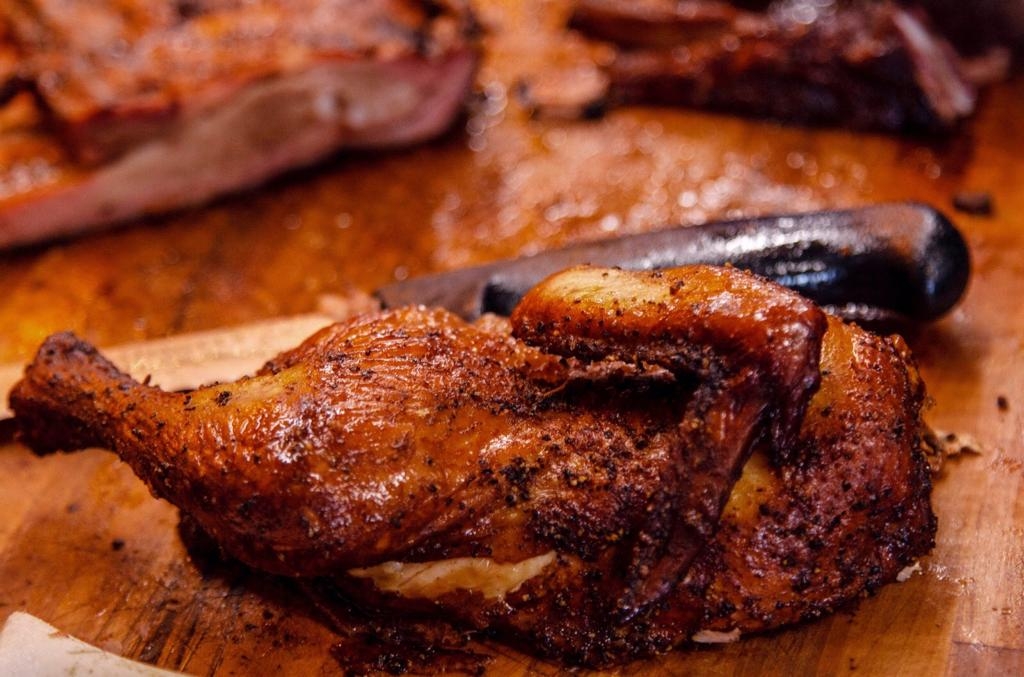 Order Smoked Chicken (Half) food online from Blu's Barbeque & Bbq Catering store, Dallas on bringmethat.com