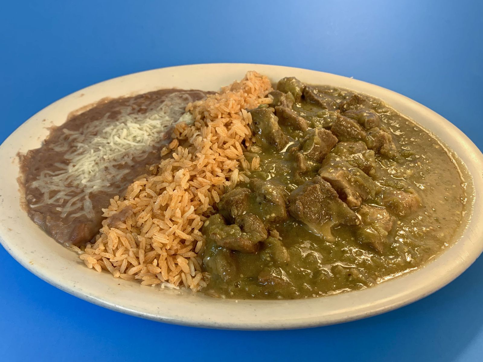 Order Chile Verde Plate food online from Great Mex store, Costa Mesa on bringmethat.com