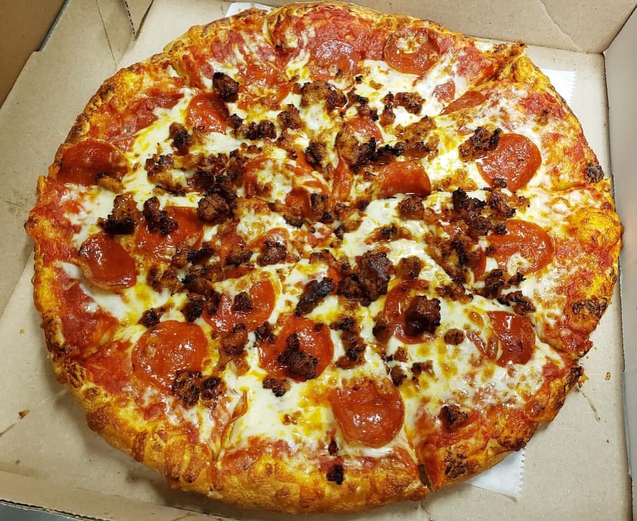 Order Meat Eater's Pizza - Small 10'' (6 Cuts) food online from Raya's Pizzeria store, Carnegie on bringmethat.com