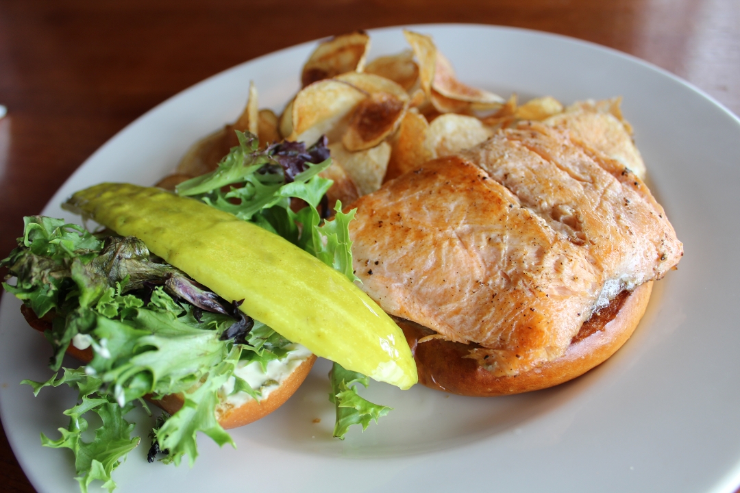 Order Salmon Sandwich food online from RealTime Sports Bar and Grill store, Elk Grove Village on bringmethat.com