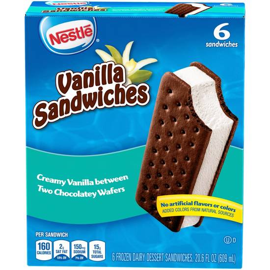 Order Nestle Vanilla Ice Cream Sandwiches, 6 CT food online from Cvs store, CENTRAL FALLS on bringmethat.com