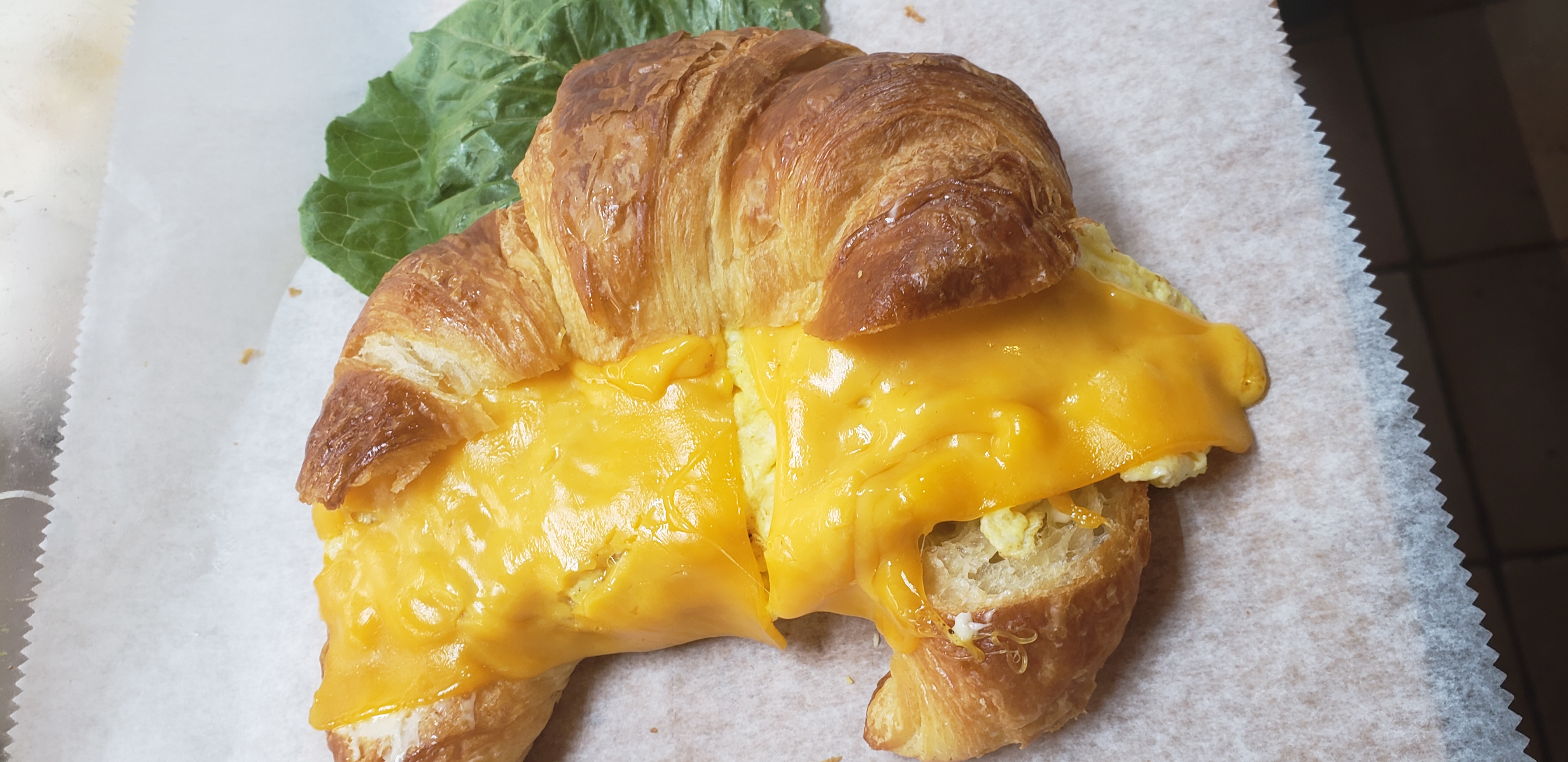 Order Egg and Cheese Croissant food online from American Gourmet Foods Deli store, New York on bringmethat.com