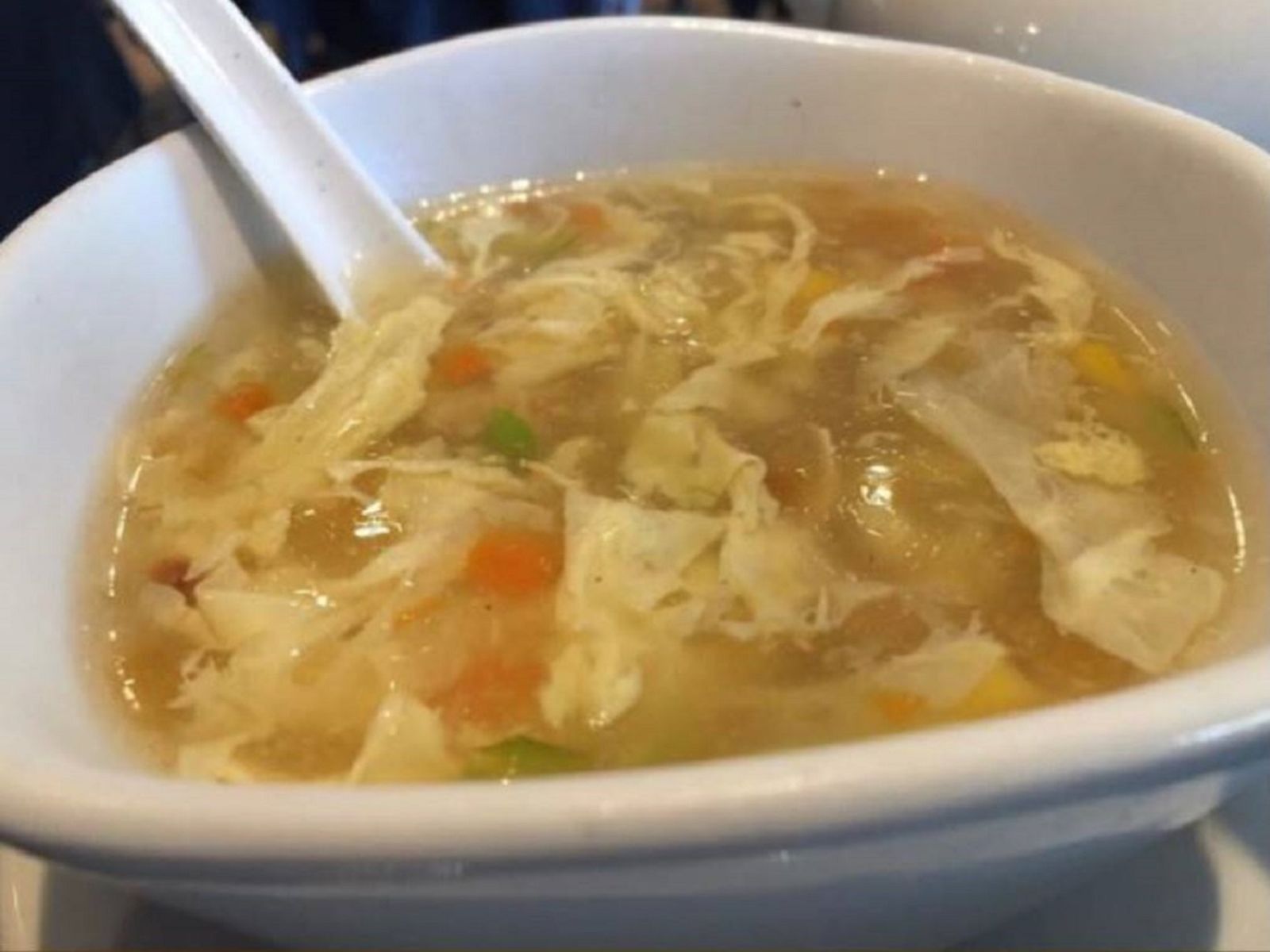 Order Egg Drop Soup (12oz) food online from Rice Bowl Cafe store, Austin on bringmethat.com