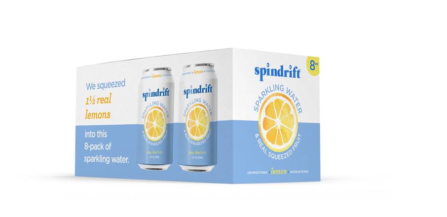 Order Spindrift Sparkling Water 8 Pack, Lemon, 12 OZ Cans food online from Cvs store, SUNNYVALE on bringmethat.com