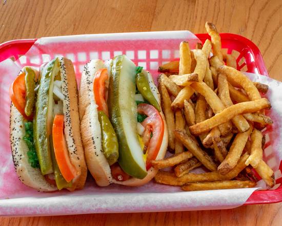 Order Two Hot Dog special with fries and drink food online from Wiener Take All store, Buffalo Grove on bringmethat.com