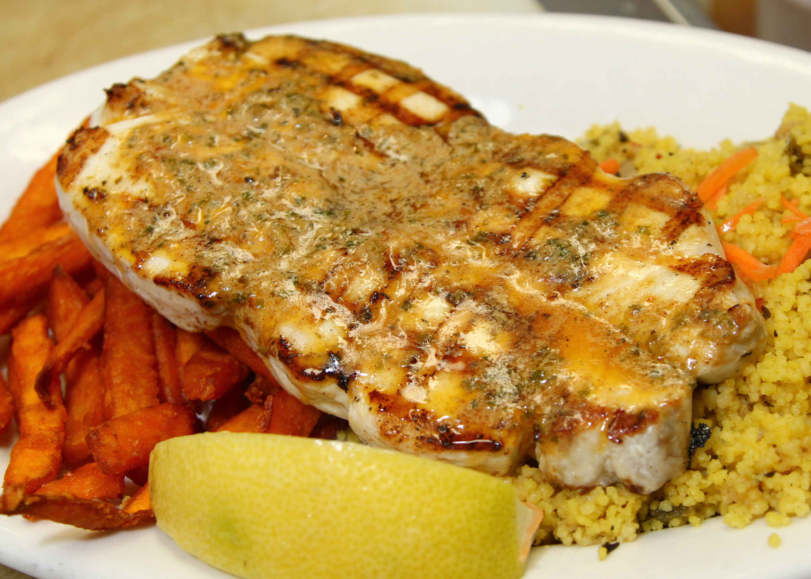 Order Chilean Seabass Plate (w) food online from Bluesalt Fish Grill store, Redondo Beach on bringmethat.com