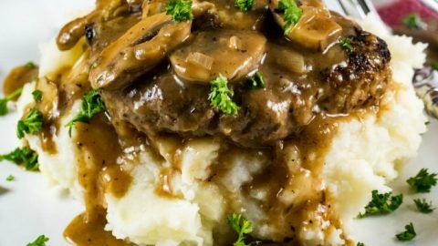 Order Impossible Hamburger Steak and Mushroom Onion Gravy food online from The Spice Of Life Catering store, Carrollton on bringmethat.com