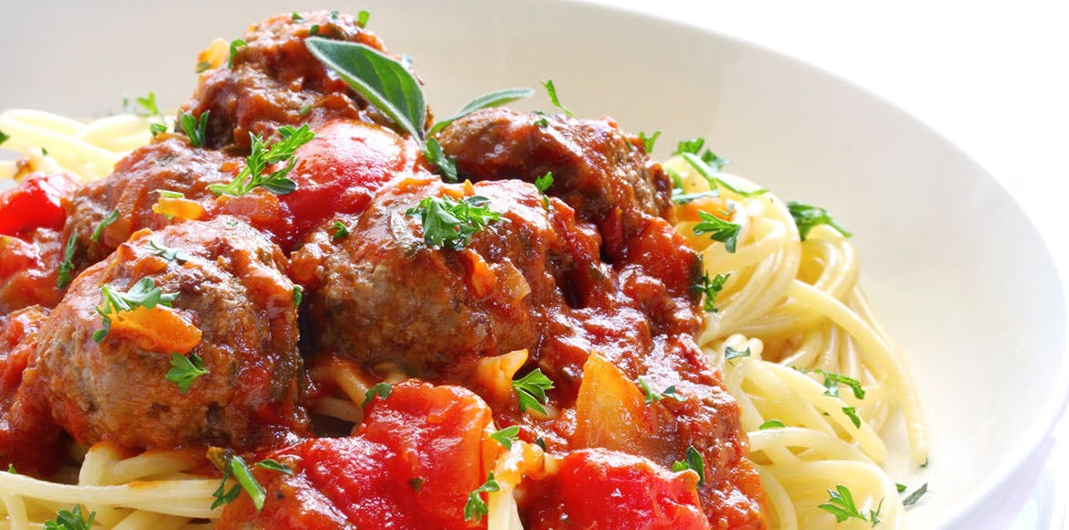 Order Spaghetti with Meatballs - Pasta food online from Cafe Amici store, Somerset on bringmethat.com