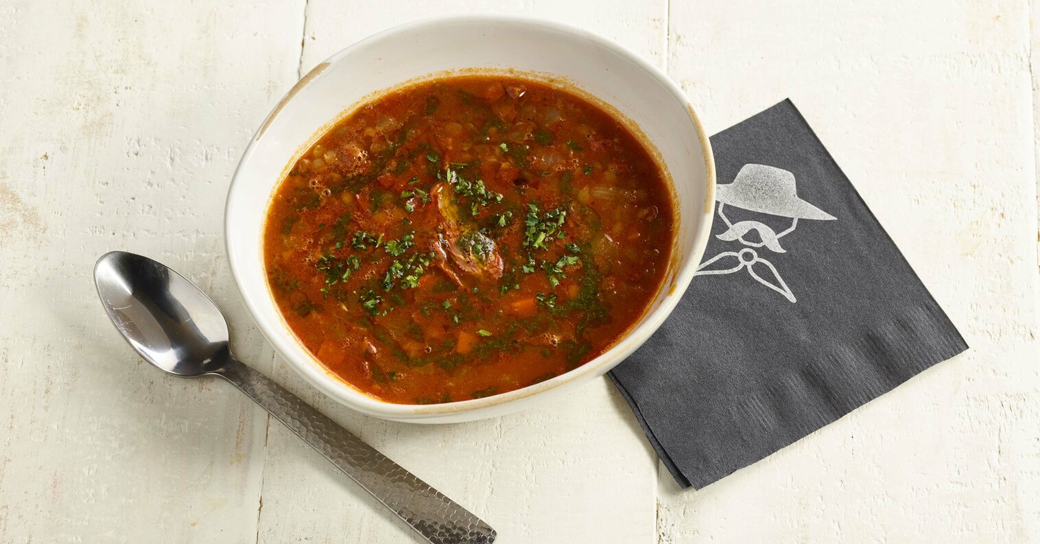 Order Lentil And Chorizo Soup food online from Gaucho Grill store, Pasadena on bringmethat.com