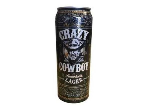 Order Crazy Cowboy American Lager - 24oz Can food online from Roseville Liquors & Wines store, NEWARK on bringmethat.com