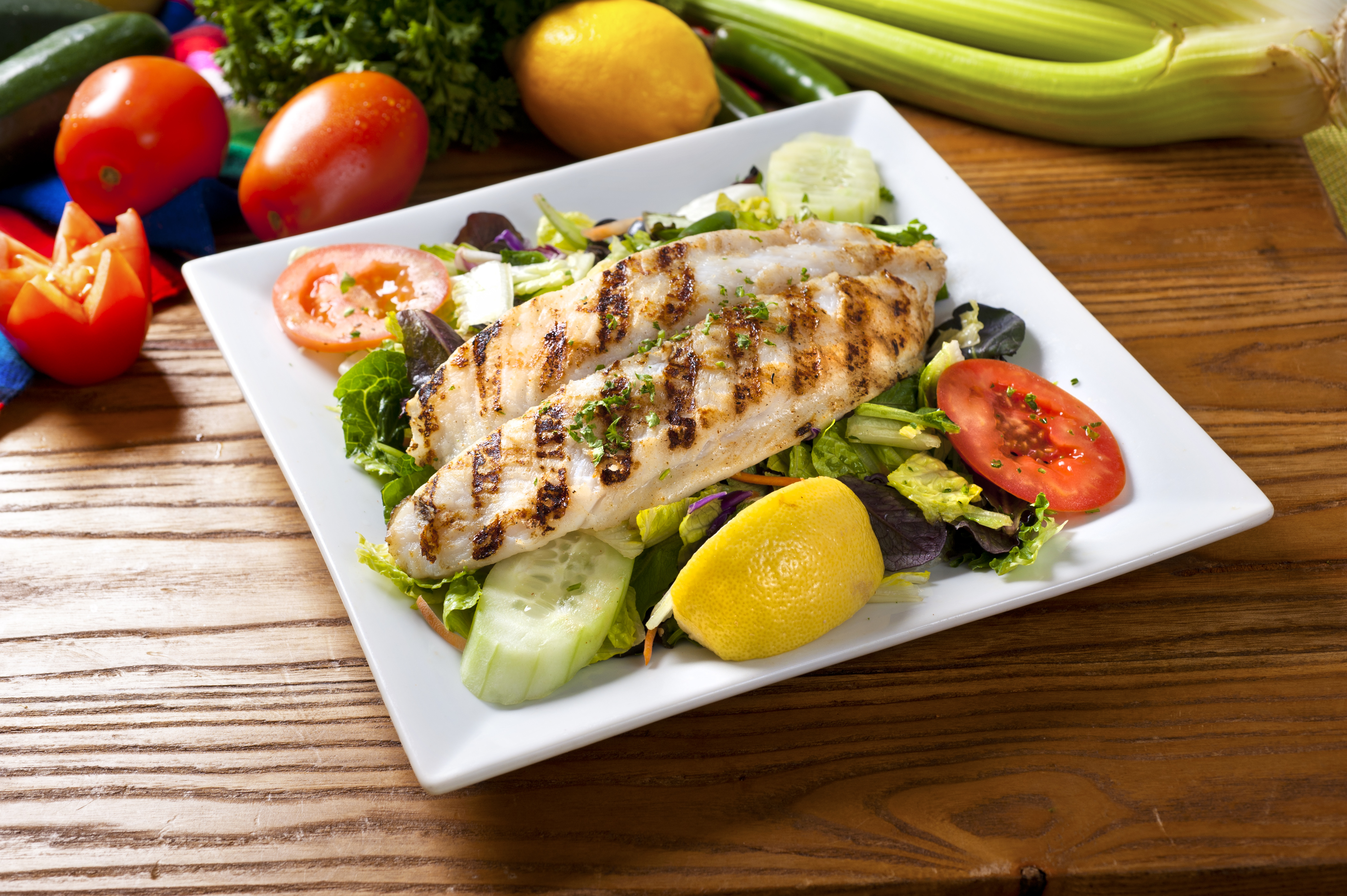 Order Grilled White Fish Salad food online from Fish Dish store, North Hollywood on bringmethat.com
