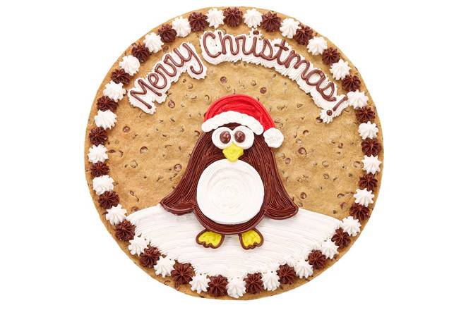 Order Merry Christmas Penguin- HW2831 food online from Great American Cookies store, Denton on bringmethat.com