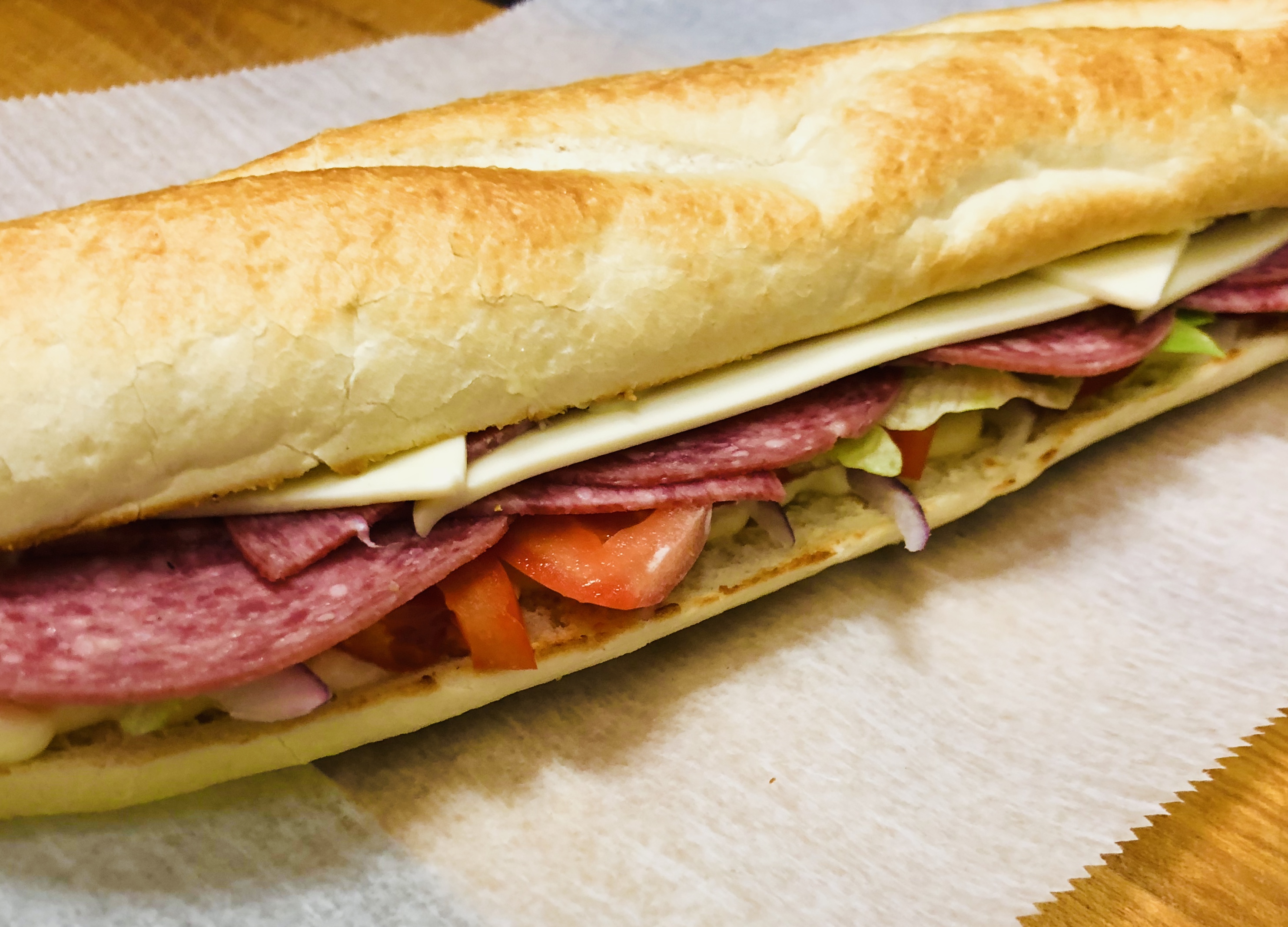 Order Salami and Cheese Sub food online from Gusto Pizza store, Delmar on bringmethat.com