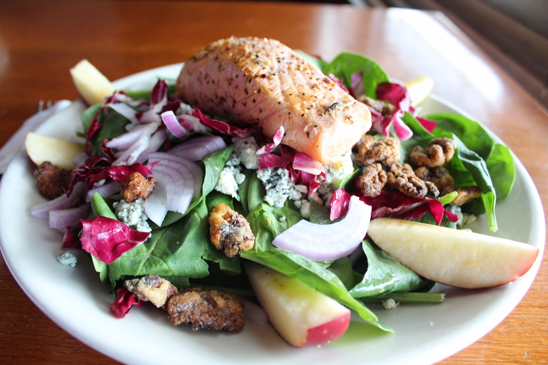 Order Grilled Atlantic Salmon Salad food online from RealTime Sports Bar and Grill store, Elk Grove Village on bringmethat.com