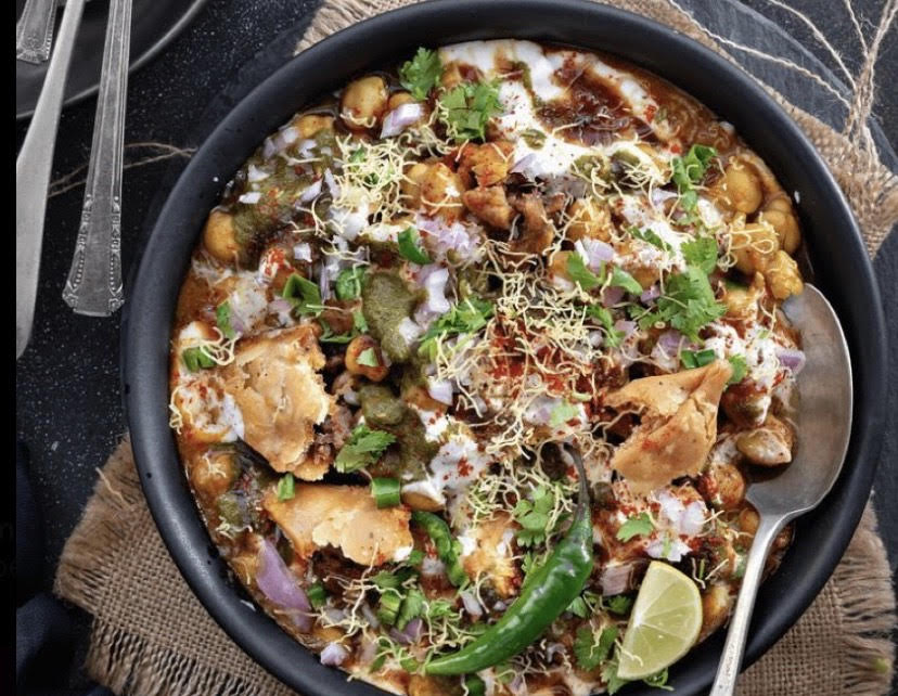 Order Samosa Chaat food online from The Curry Pot store, Suwanee on bringmethat.com
