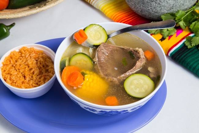 Order Caldo De Rez food online from Tacos N More Mexican Grill store, Chandler on bringmethat.com