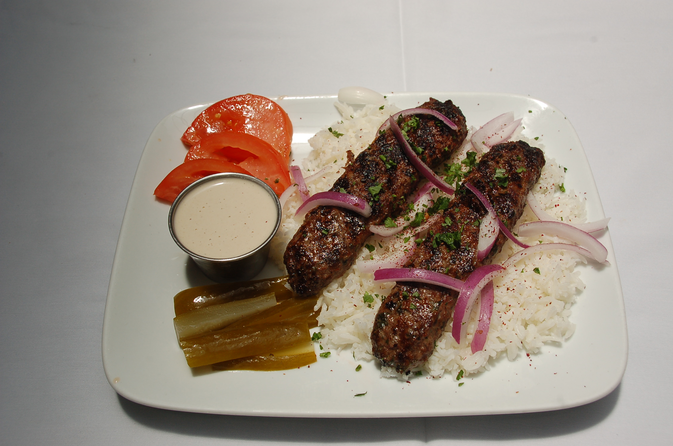 Order Kafta Kabob food online from Micho'z Fresh Lebanese Grill store, San Diego on bringmethat.com