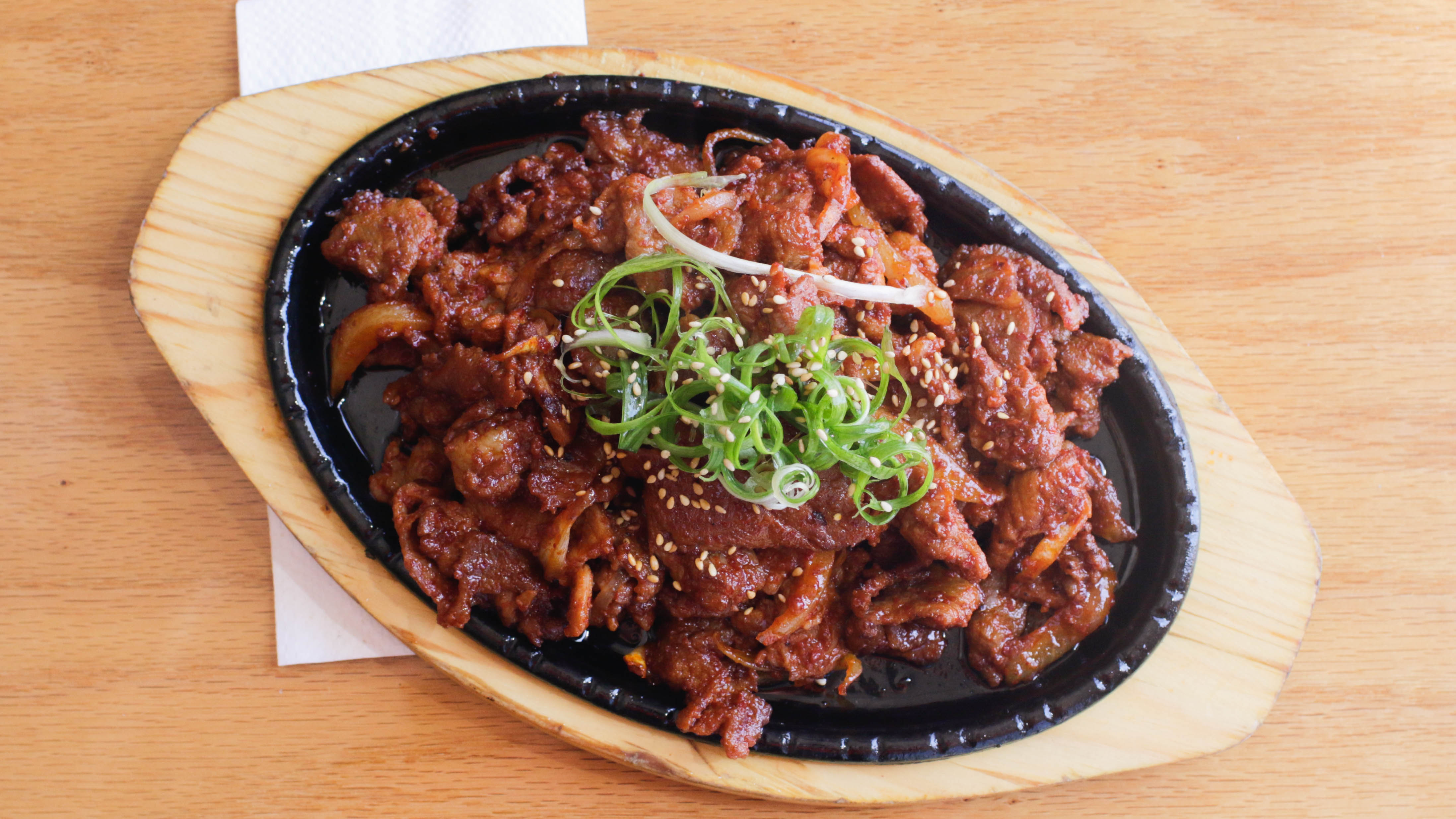 Order E4. Spicy Pork food online from Myung Dong Tofu House store, Glendale on bringmethat.com