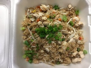 Order D22. Fried Rice (Dinner) food online from Lemongrass Cafe store, Louisville on bringmethat.com