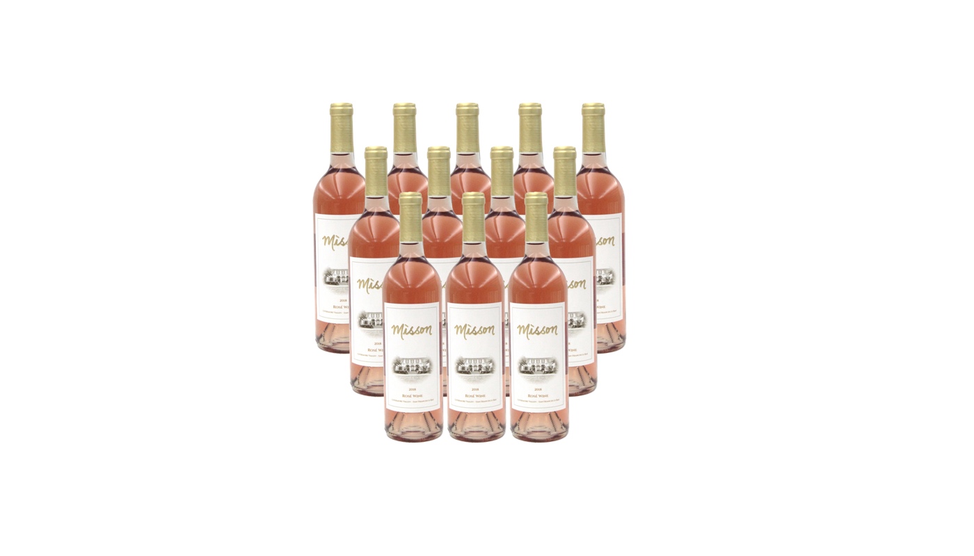 Order Misson Rose Wine, 2018, Case of 12 - 750mL rose wine (13.5% ABV) food online from Raindrop Wine store, Livermore on bringmethat.com