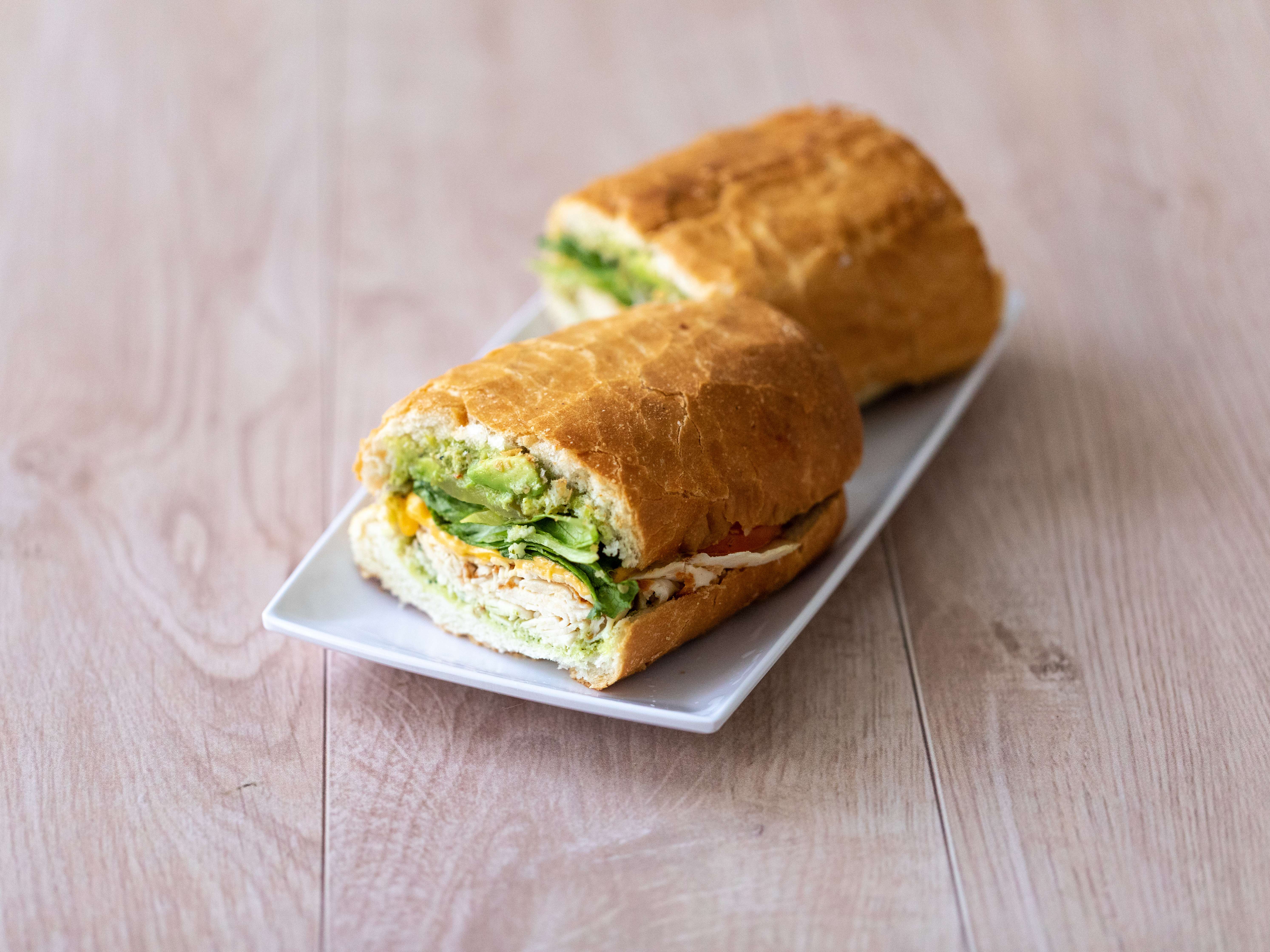 Order Chicken Pesto Sandwich food online from Lous Cafe store, San Francisco on bringmethat.com