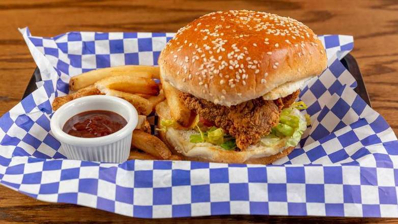Order Crispy Chicken Sandwich (ZINGER) with Fries food online from Flame On Peri Peri Grill store, Niles on bringmethat.com
