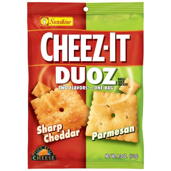 Order Cheez-It Duoz Sharp Cheddar & Parmesan Crackers food online from Exxon Food Mart store, Port Huron on bringmethat.com
