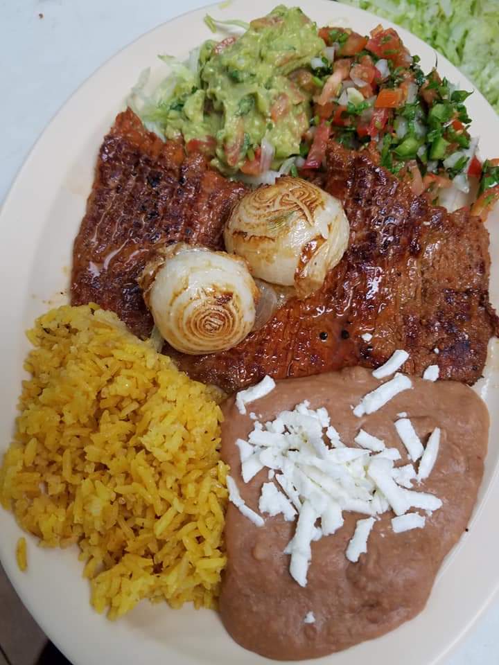 Order Bistec a la Mexicana/Mexican Steak Plate food online from La Chula Mexican Market store, Watervliet on bringmethat.com