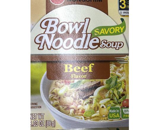 Order Nongshim Bowl Noodle Soup Beef Flavor food online from Happy Food Mart store, Atlanta on bringmethat.com