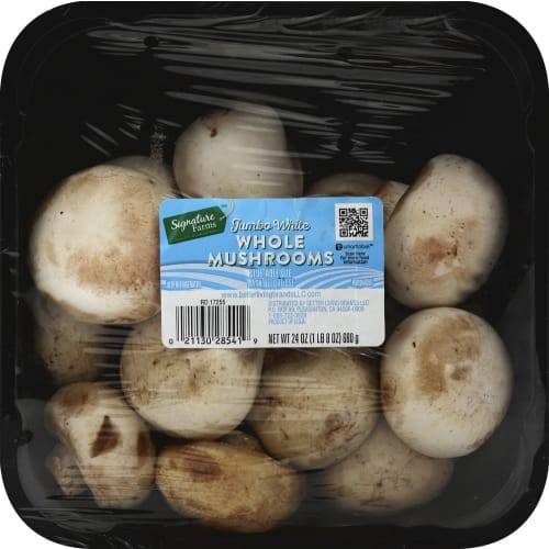 Order Signature Farms · Jumbo Whole White Mushrooms (24 oz) food online from Star Market store, Somerville on bringmethat.com