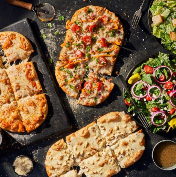 Order 3 Flatbread Pizza Family Feast food online from Panera Bread store, Durham on bringmethat.com