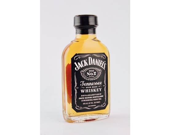 Order Jack Daniels Old No. 7 whiskey, 100mL bottle (40% ABV) food online from Moby Liquor store, Los Angeles on bringmethat.com