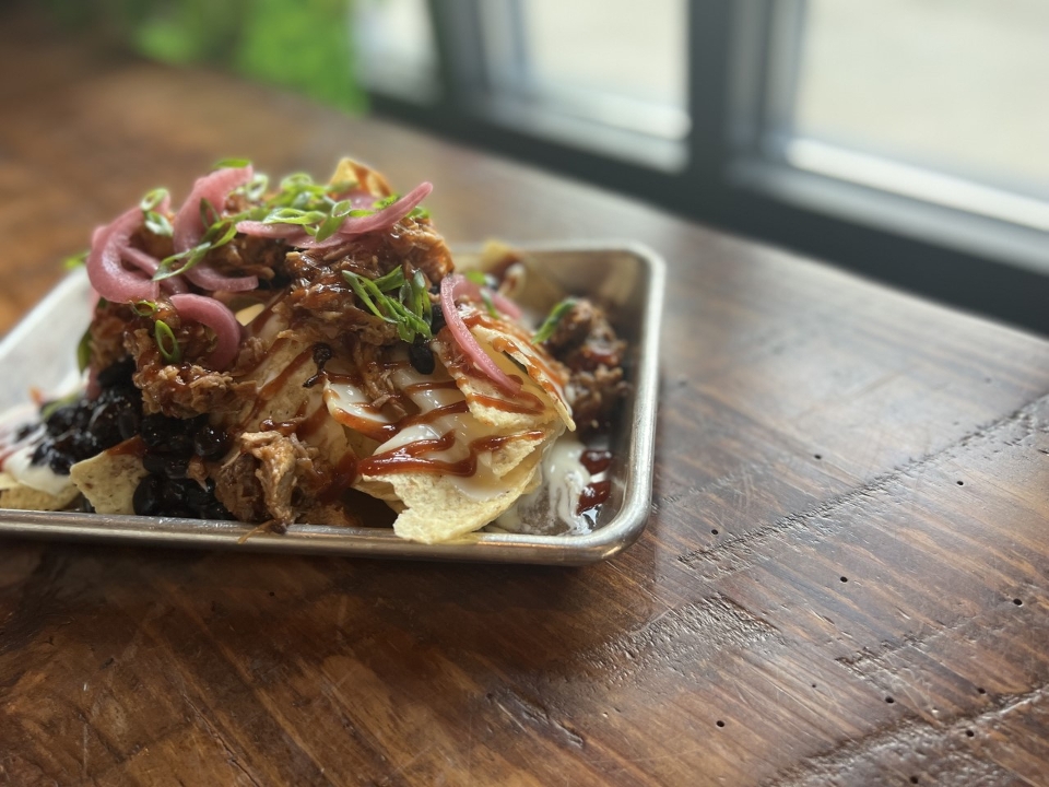 Order BBQ Pork Nachos food online from Fountainhead Taproom store, Chattanooga on bringmethat.com