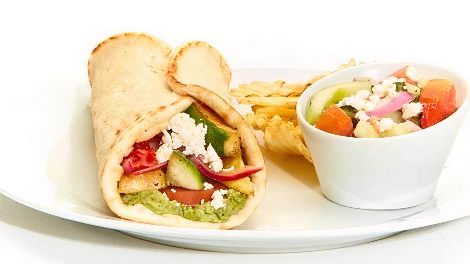 Order Grilled Veggie Gyro food online from Taziki Cafe store, Tuscaloosa on bringmethat.com
