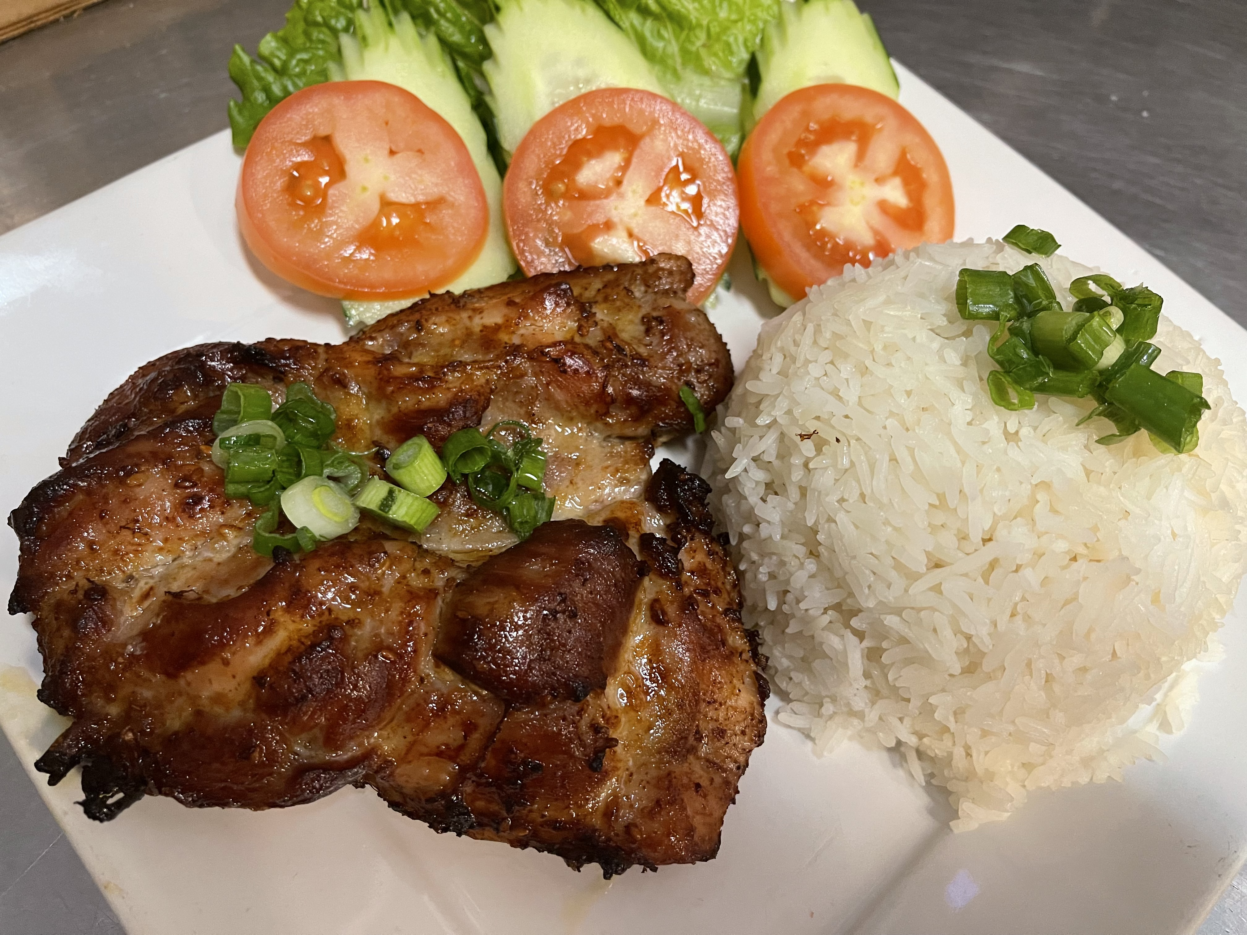 Order Grilled chicken with white rice food online from Pho A.V. store, Phoenix on bringmethat.com