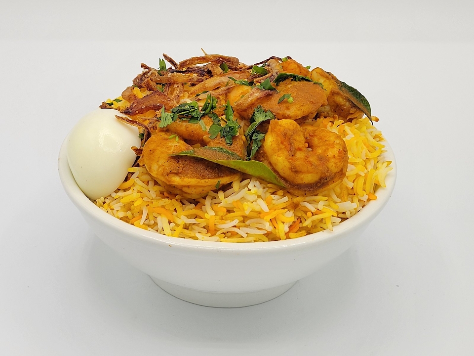 Order Hyderabadi Shrimp Biryani+Chk Appetizer Family Pack food online from Hyderabad Dum Biryani store, Fremont on bringmethat.com