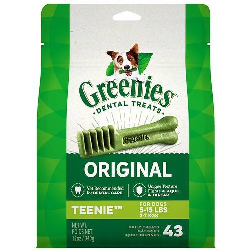 Order Greenies Dental Dog Treat Original - Teenie, 43 ea 12.0 oz food online from Walgreens store, Oak Park on bringmethat.com