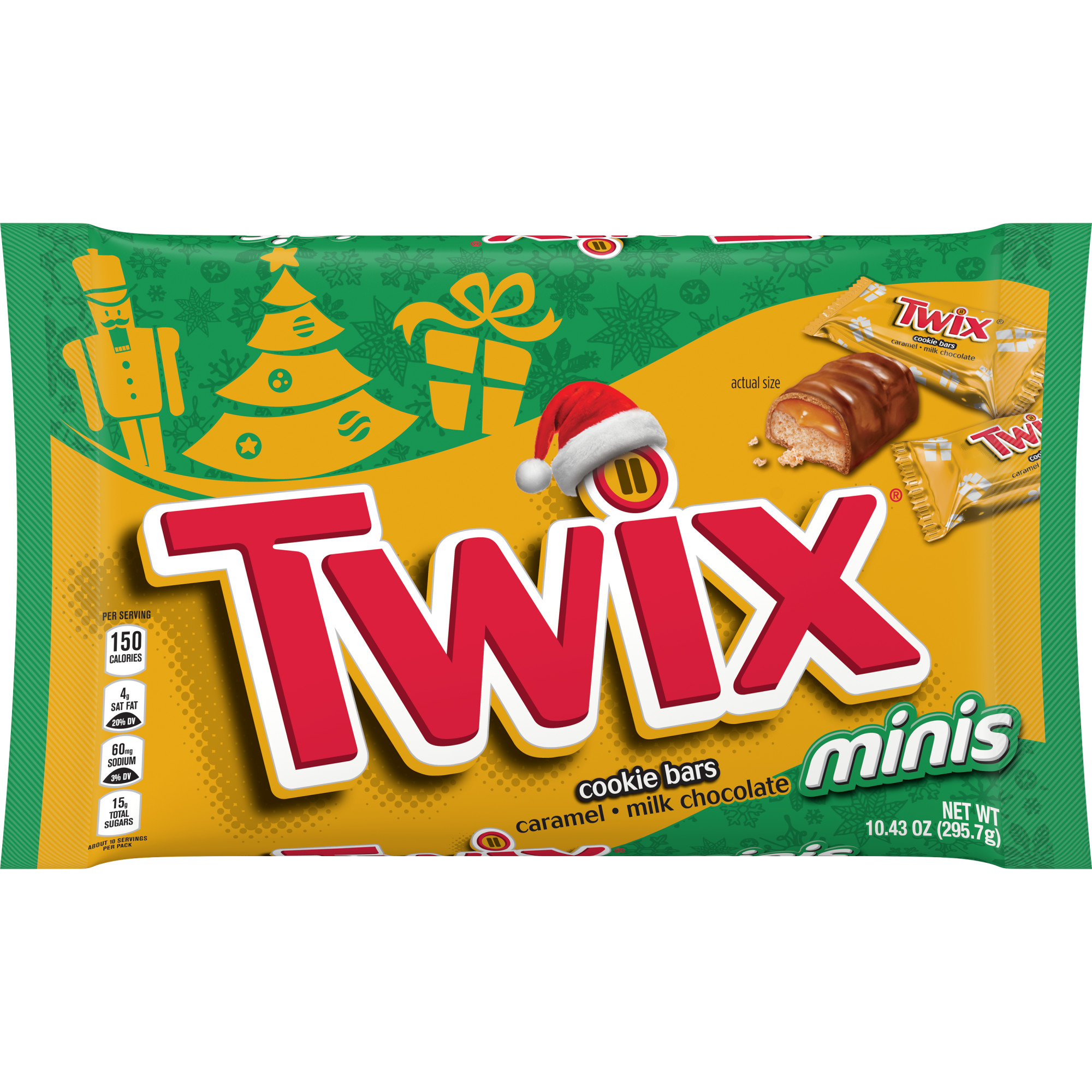 Order Twix Christmas Chocolate Caramel Cookie Bars, Minis - 10.43 oz food online from Bartell store, Edmonds on bringmethat.com