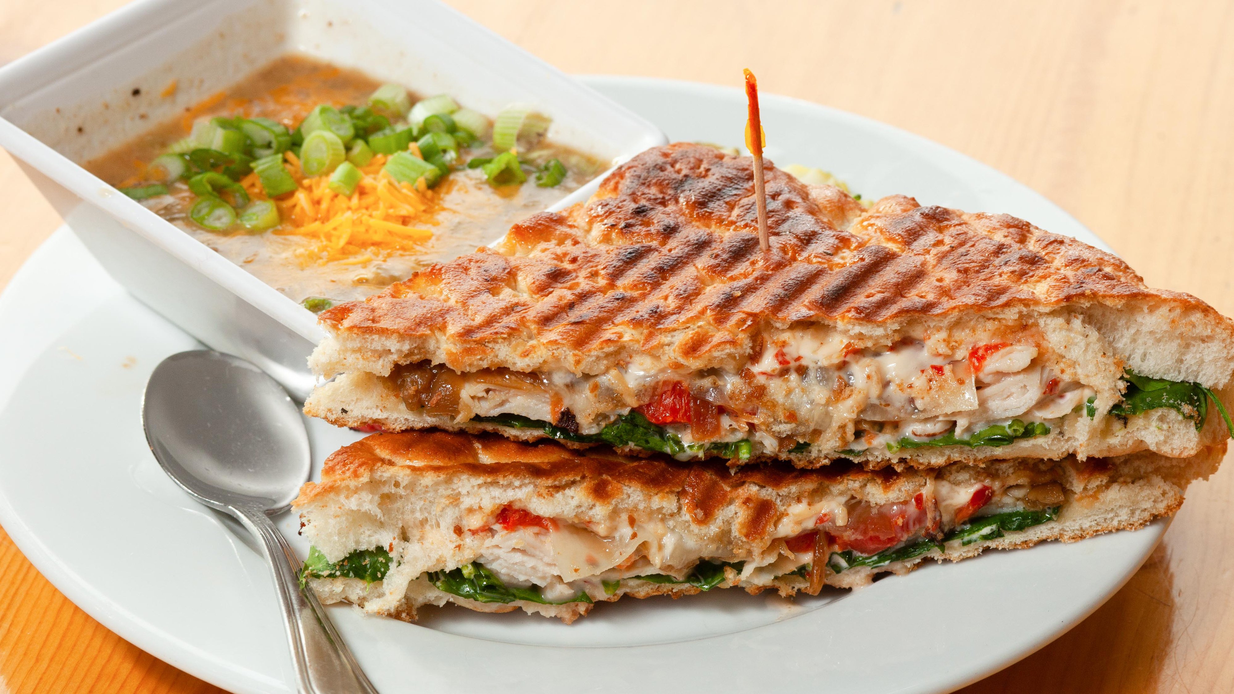 Order Spicy Turkey Panini food online from 2 Penguins Tap And Grill store, Centennial on bringmethat.com