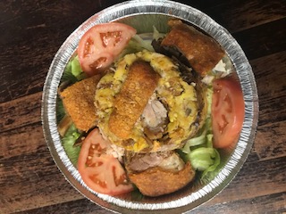 Order Fried Pork Skin Mofongo food online from Lula's Latin Cuisine store, Bergenfield on bringmethat.com