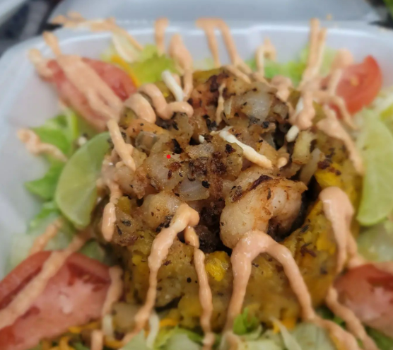 Order Mofongo with Shrimp food online from Flama Tropical Food Truck store, Allentown on bringmethat.com