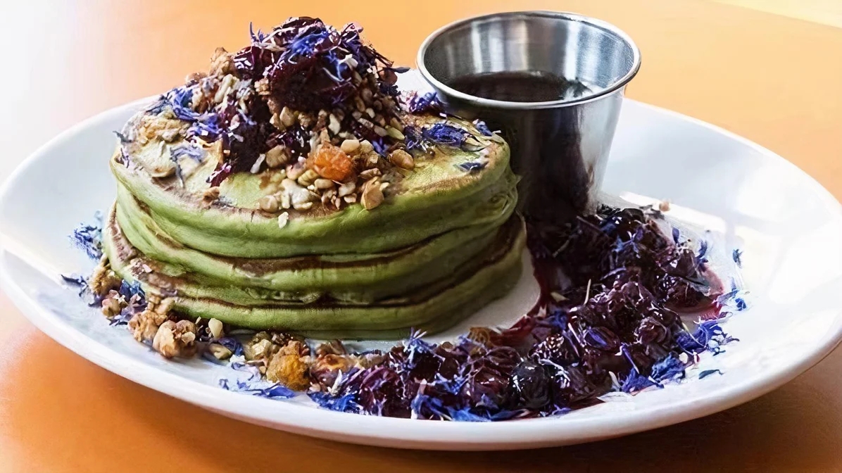 Order Matcha Pancakes food online from Dimes store, New York on bringmethat.com